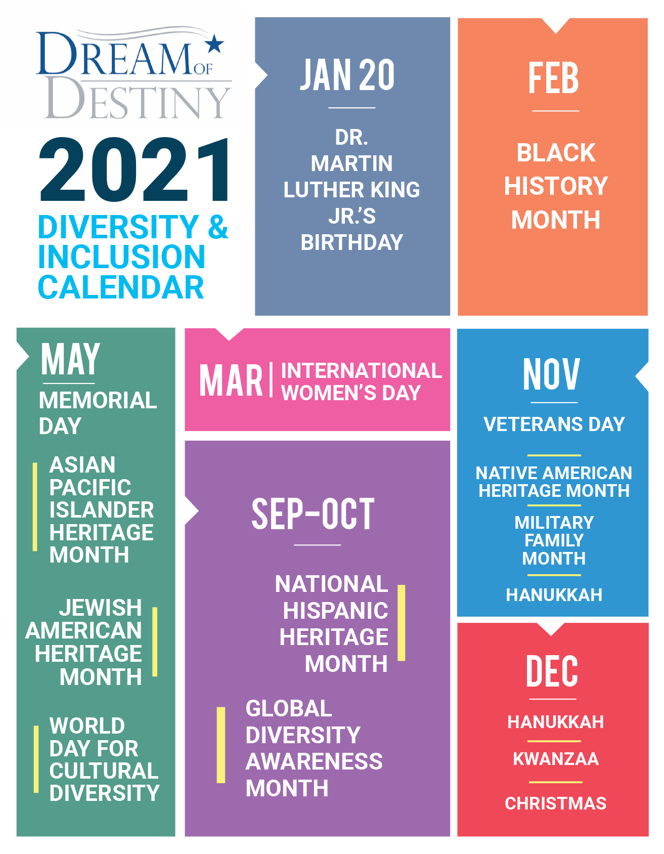 2021 Diversity and Inclusion Calendar | Shepherd Church